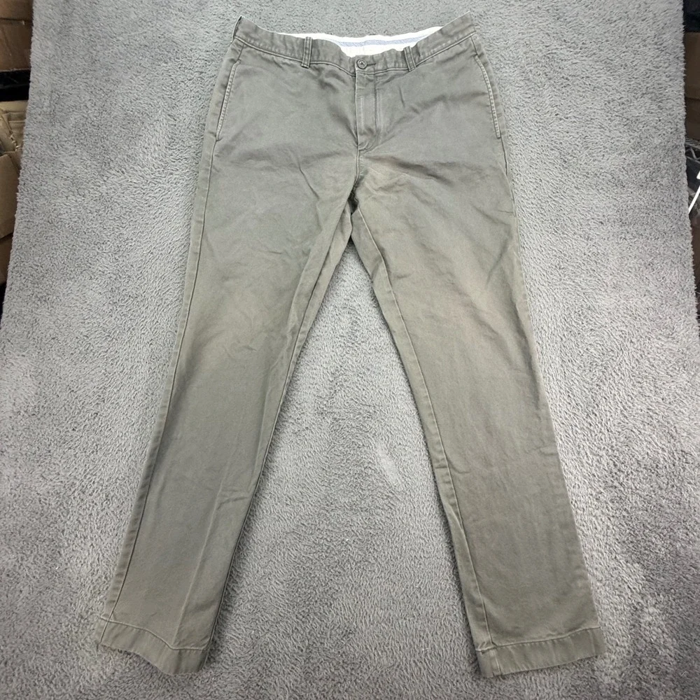 J.Crew Essential 770 Chino Pants Mens 36x34 Olive Green Straight Fit Cotton